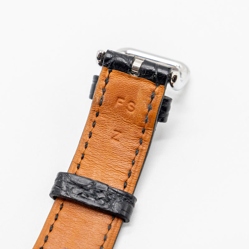 Hermes 21mm H Watch, Mini Model Black Alligator Strap Stamp Z