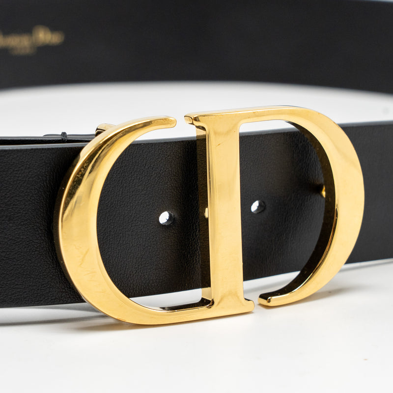 Dior Size 90 30 Montaigne Belt Calfskin Black GHW