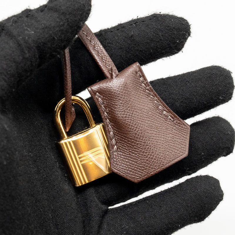 Hermes Kelly 25 Madame Moka GHW Stamp B