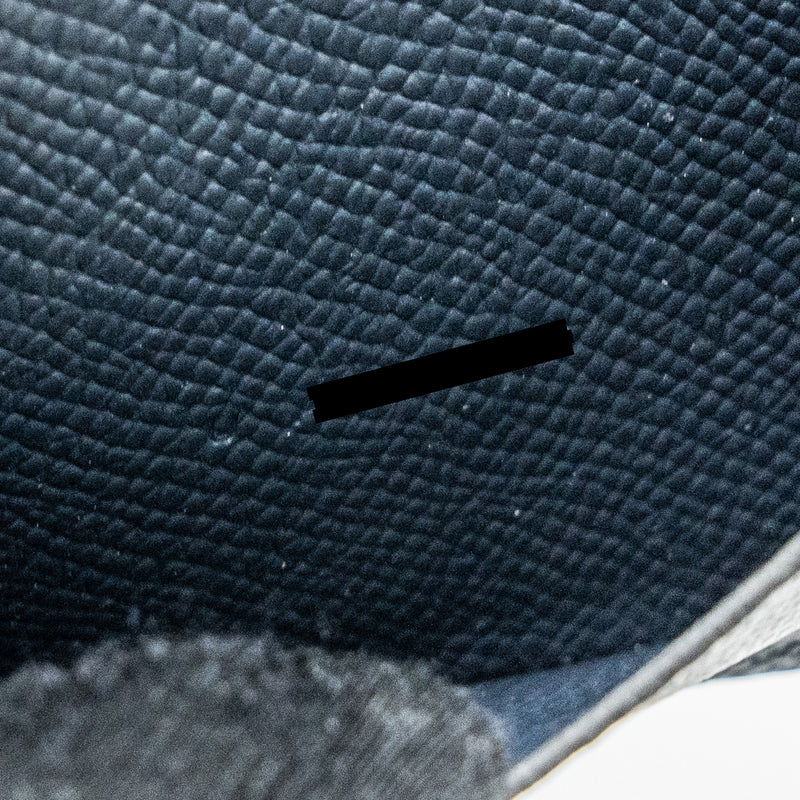 Hermes Bearn Mini Wallet Epsom Blue Indigo SHW Stamp U