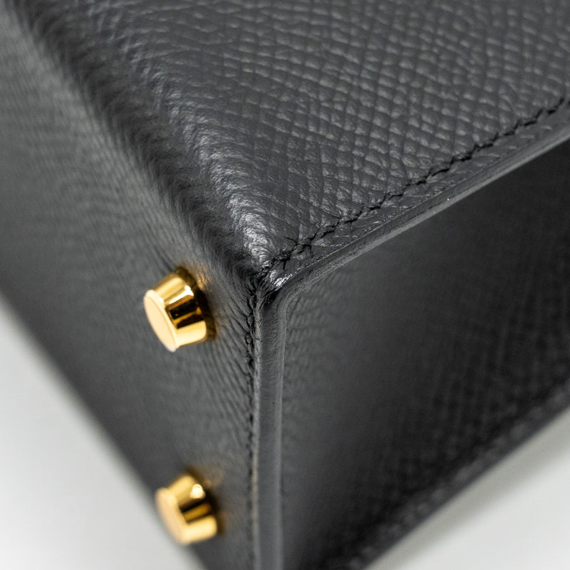 Hermes Mini Kelly II Epsom Black GHW Stamp B