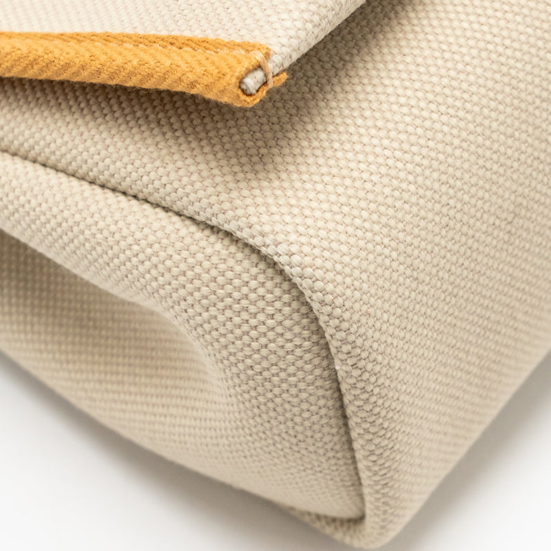 Hermes Herbag Mini Canvas/Hunter Leather Beton / Natural Sable SHW Stamp K