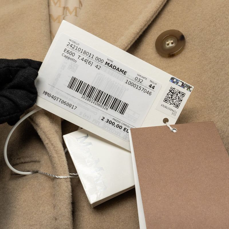 Max Mara Size IT44 Madame 101801 Icon Coat Virgin Wool/Cashmere Beige