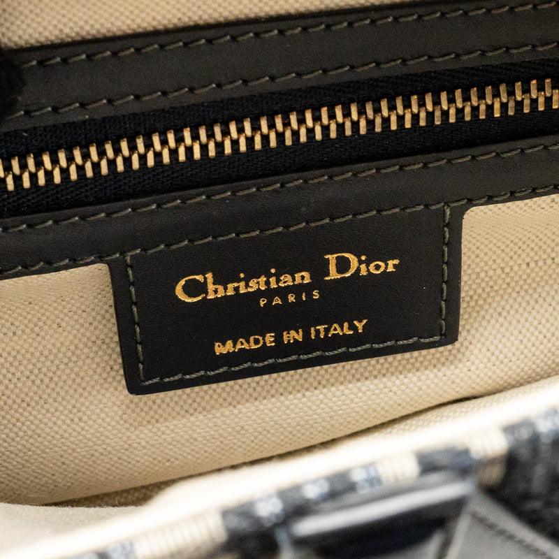 Dior Medium Saddle Bag Blue Oblique Canvas GHW