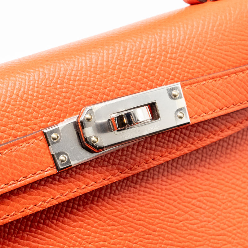 Hermes Mini Kelly II epsom capucines SHW stamp Z