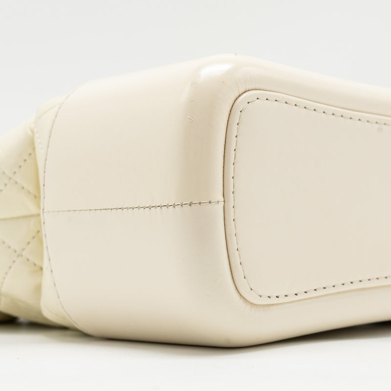 Chanel Large Gabrielle Hobo Bag Aged Calfskin White Multicolour Hardware