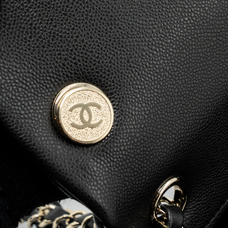 Chanel 23k Triple Pocket Backpack Caviar Black LGHW(Microchip)