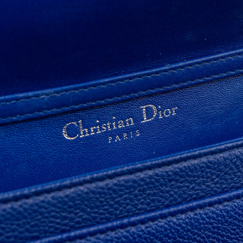 DIOR DIORAMA WALLET ON CHAIN Leather BLUE SHW