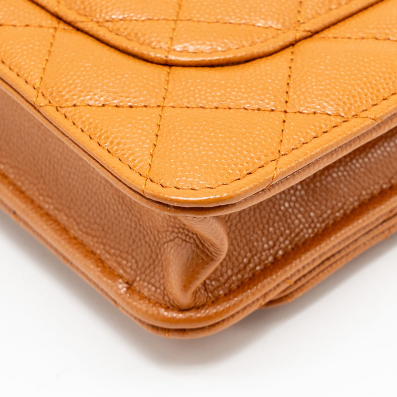 Chanel Classic Wallet on Chain Caviar Caramel GHW (Microchip)