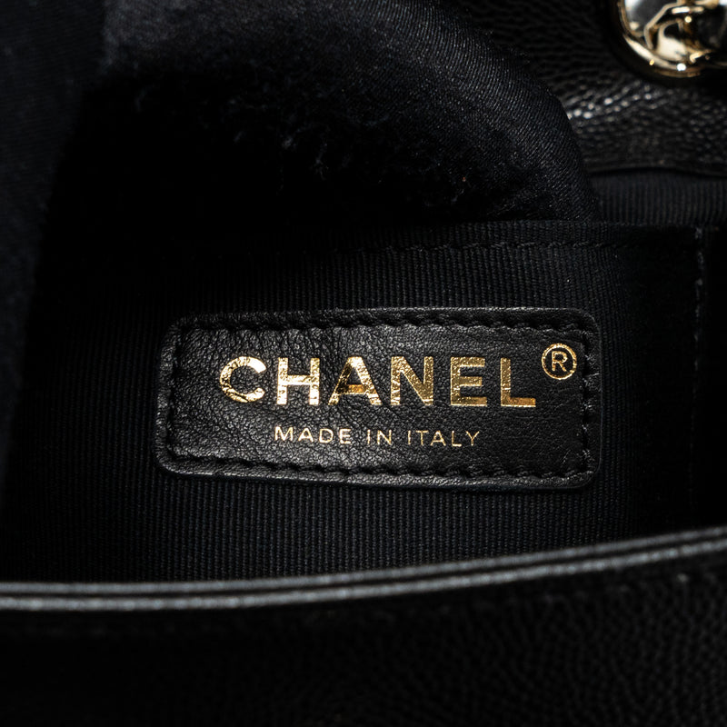 Chanel 23k Triple Pocket Backpack Caviar Black LGHW(Microchip)