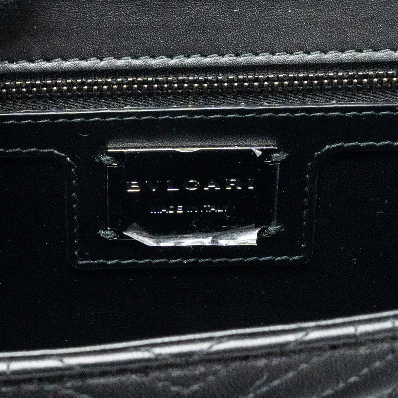 Bvlgari Serpenti forever flap bag calfskin black ruthenium Hardware