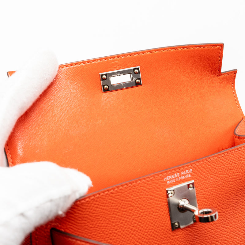 Hermes Mini Kelly II epsom capucines SHW stamp Z