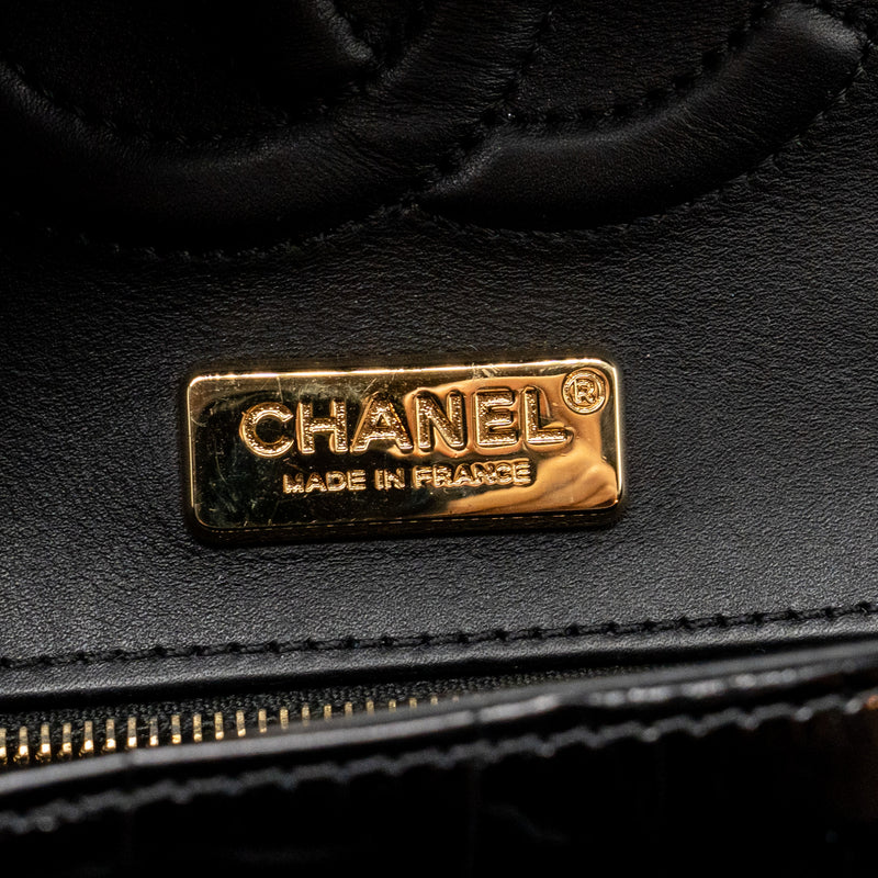 Chanel Medium Classic Double Flap Bag Alligator Mississippiensis Black GHW