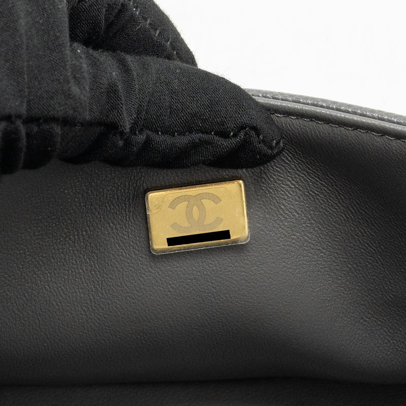 Chanel Small Boy Bag Caviar Dark Grey GHW (microchip)