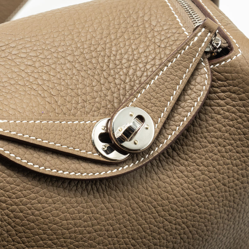Hermes Mini Lindy Clemence Etoupe SHW Stamp Z