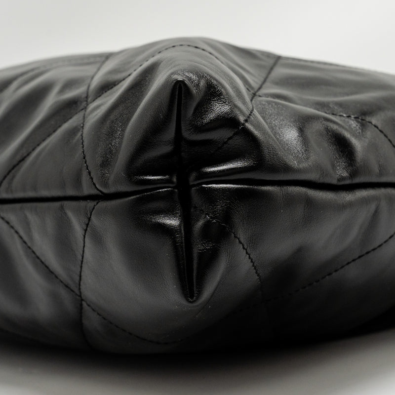 Chanel Medium 22 Shiny Calfskin Black SHW (Microchip)