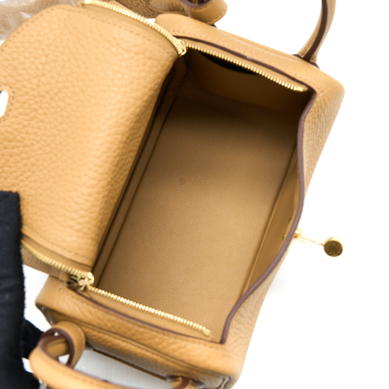 Hermes Mini Lindy Clemence Biscuit GHW Stamp B