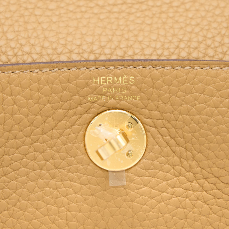 Hermes Mini Lindy Biscuit Taurillon Clemence Ghw B