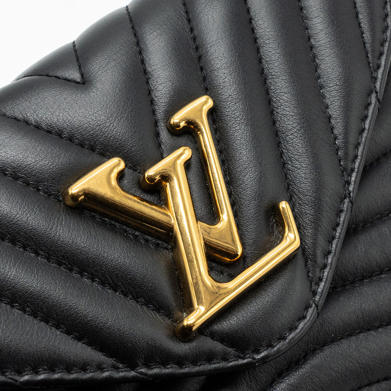 New Wave Multi Pochette Black Leather Crossbody