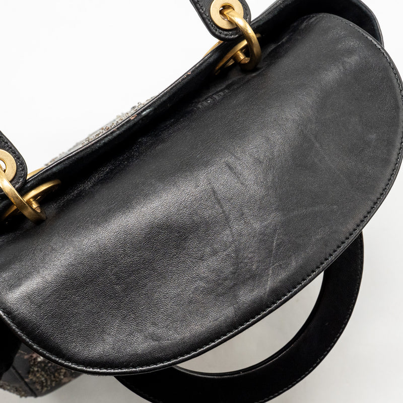 Dior Medium Lady Dior I Feel Blue Limited Edition Embellished Lambskin Multicolour GHW