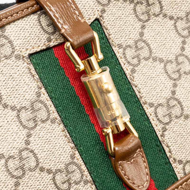 Gucci Jackie 1961 Mini Shoulder Bag GG Supreme Canvas/Calfskin BROWN/Multicolour GHW