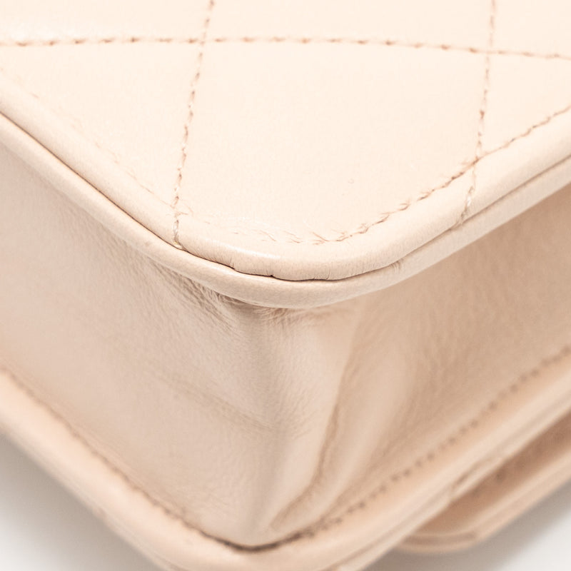 Chanel Pearl Crush Wallet On Chain Lambskin Light Pink GHW (Microchip)