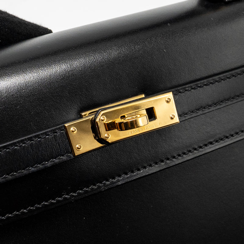 Hermes Kelly 25 Box Black GHW Stamp D