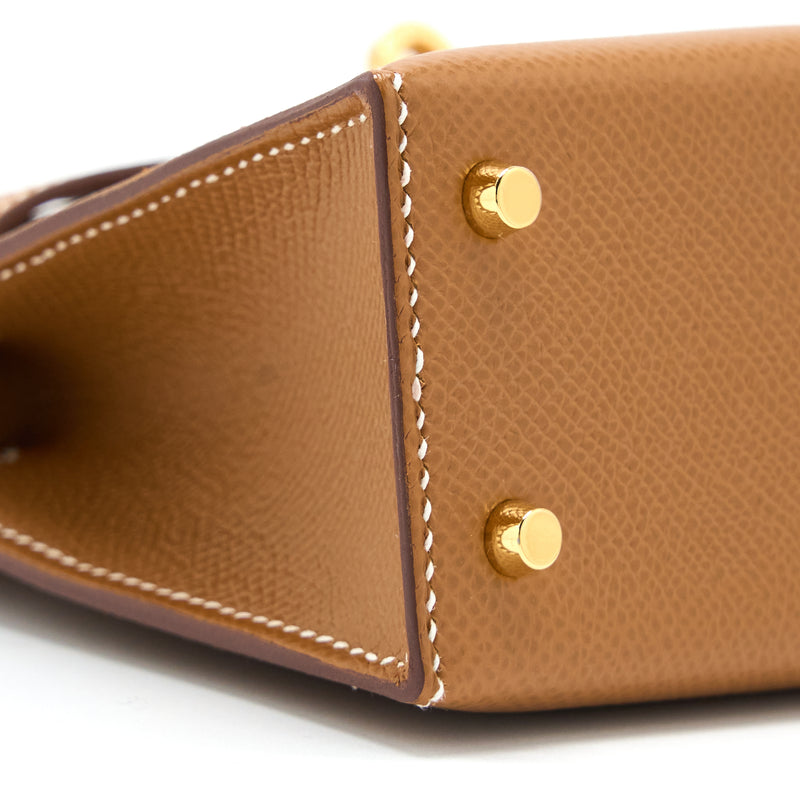 Hermes Kelly II Mini Bag Epsom Leather Gold Hardware In Camel