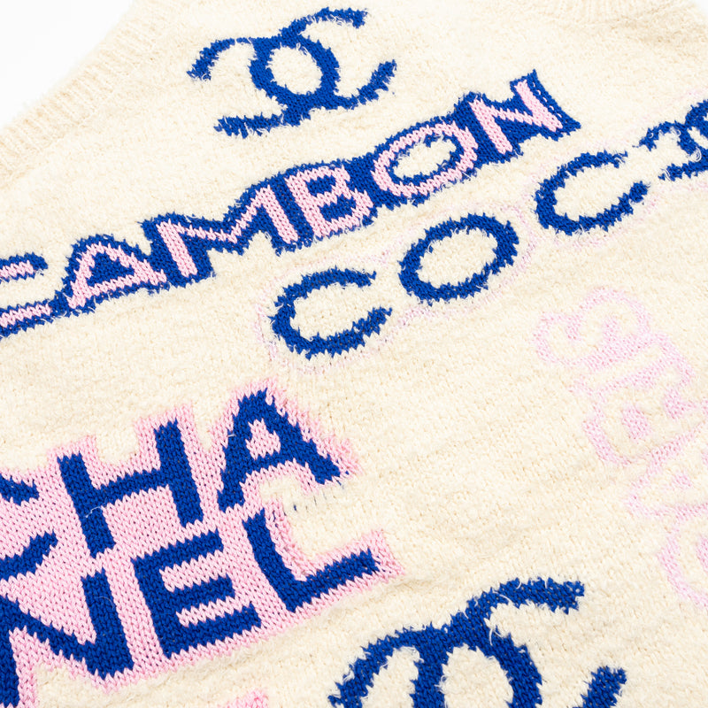 Chanel Size 36 23P Logo Dress Cotton/Polyamide Ecru/Pink/Blue/Green