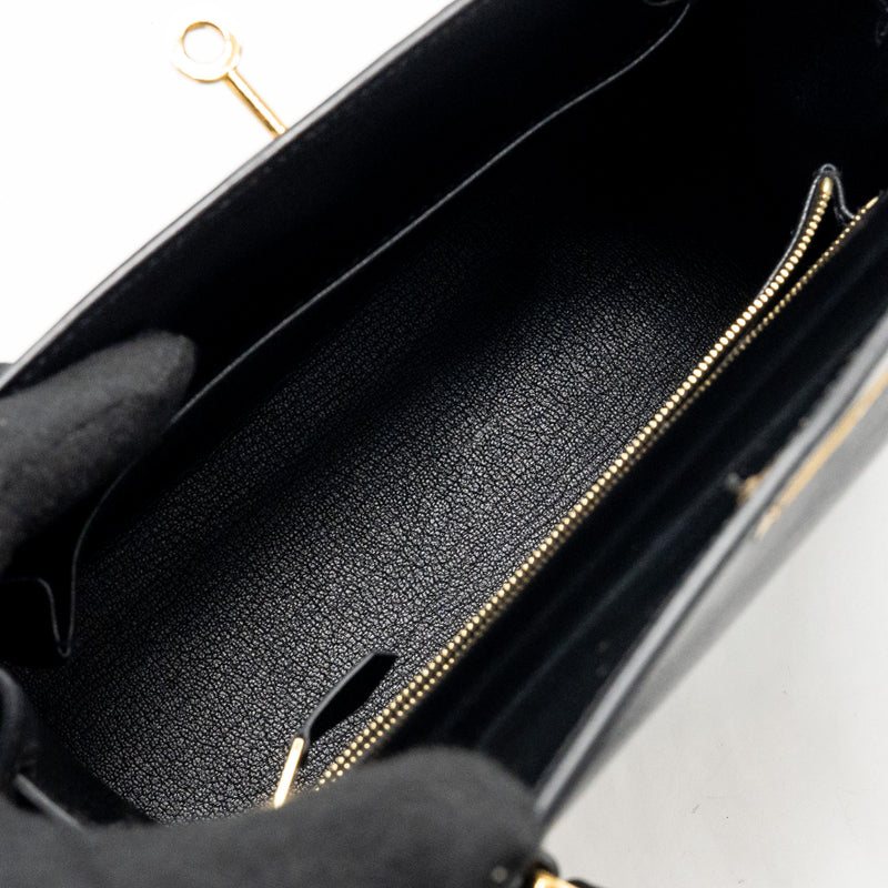 Hermes Kelly 25 Box Black GHW Stamp D
