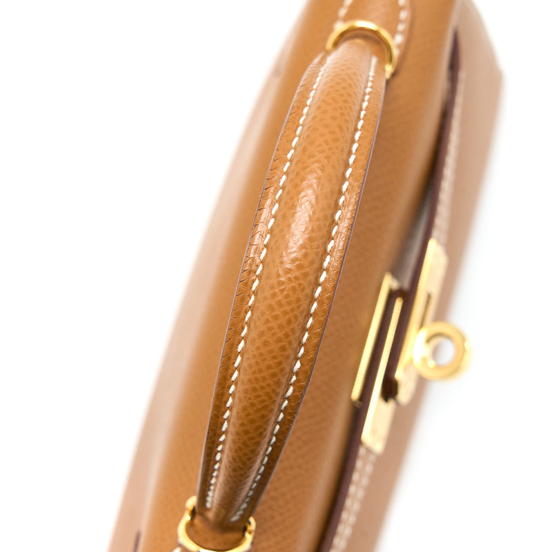 Hermes Mini Kelly II Epsom Gold GHW Stamp B