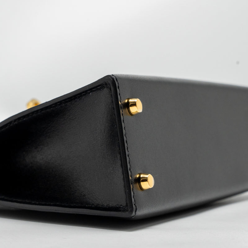 Hermes Mini Kelly II Box Black GHW Stamp W