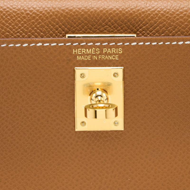 Hermes Mini Kelly II Epsom Gold GHW Stamp B