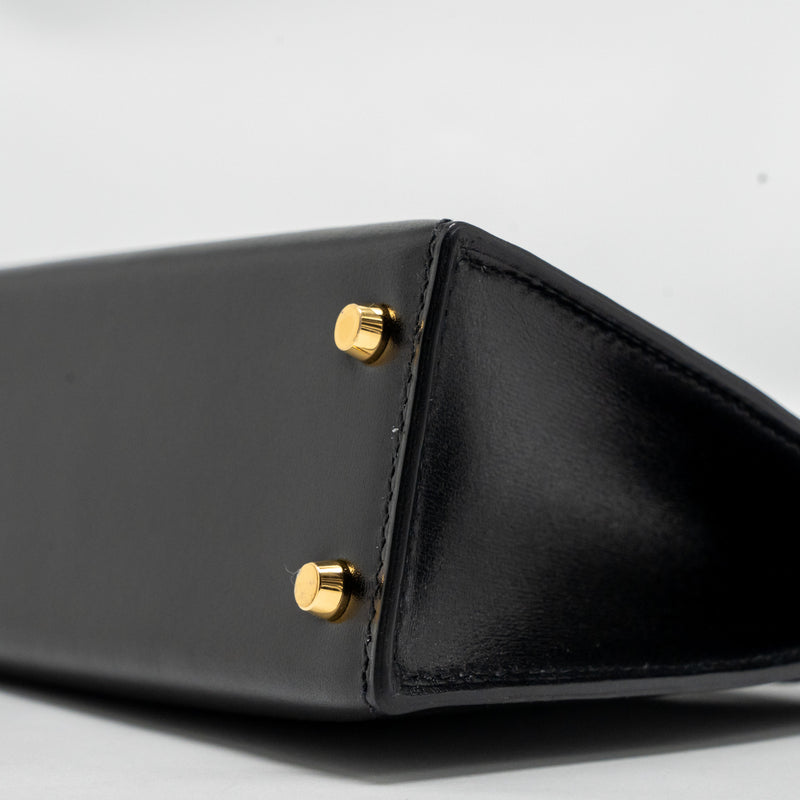 Hermes Mini Kelly II Box Black GHW Stamp W