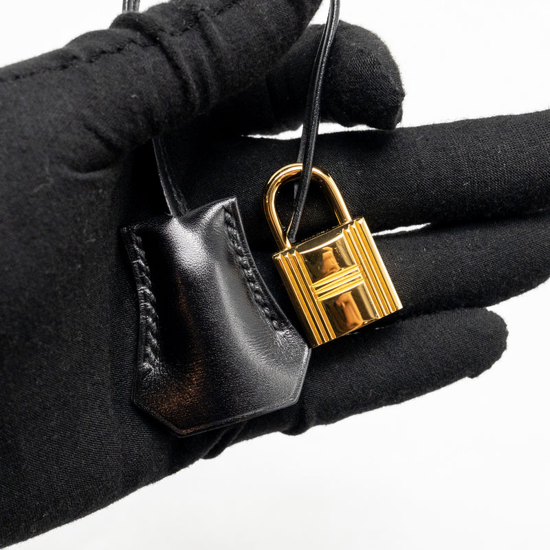 Hermes Kelly 25 Box Black GHW Stamp D