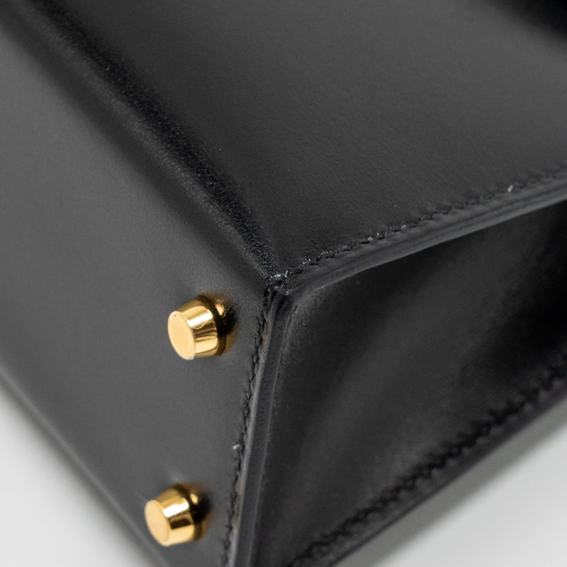 Hermes Mini Kelly II Box Black GHW Stamp W