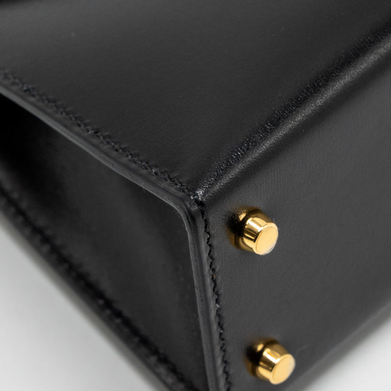 Hermes Mini Kelly II Box Black GHW Stamp W