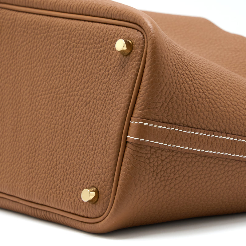 Hermes Picotin 18 Lock Bag Clemence Gold GHW Stamp B
