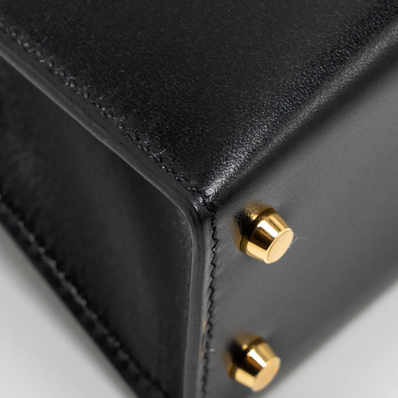 Hermes Mini Kelly II Box Black GHW Stamp W