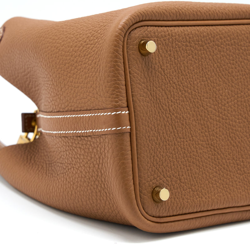 Hermes Picotin 18 Lock Bag Clemence Gold GHW Stamp B