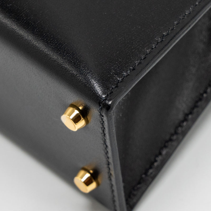 Hermes Mini Kelly II Box Black GHW Stamp W
