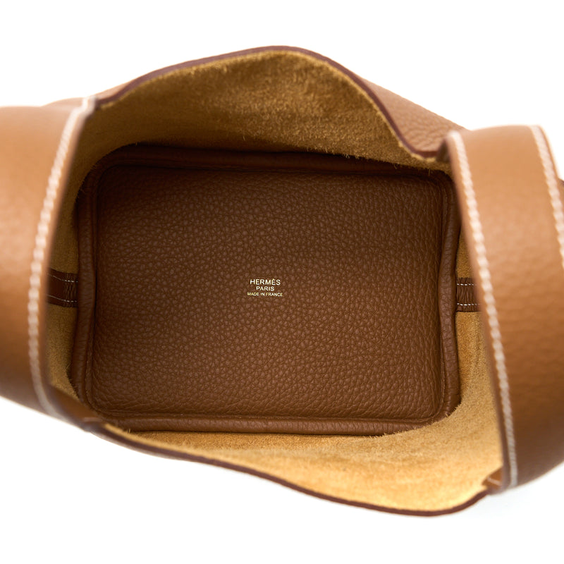 Hermes Picotin 18 Lock Bag Clemence Gold GHW Stamp B