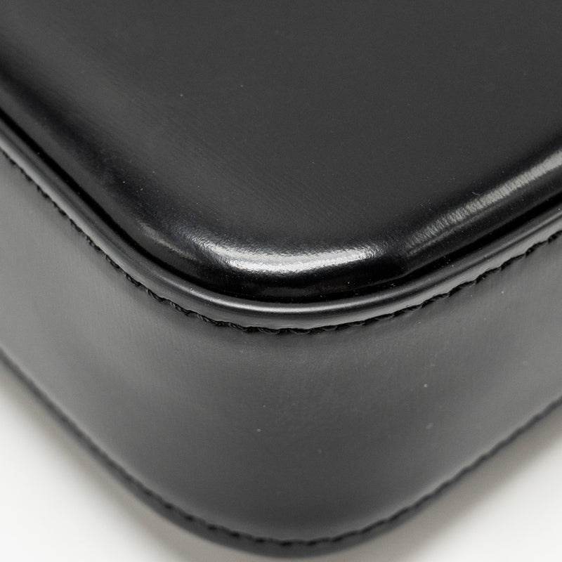 Celine Triomphe Chain Shoulder Bag Shiny Calfskin Black GHW