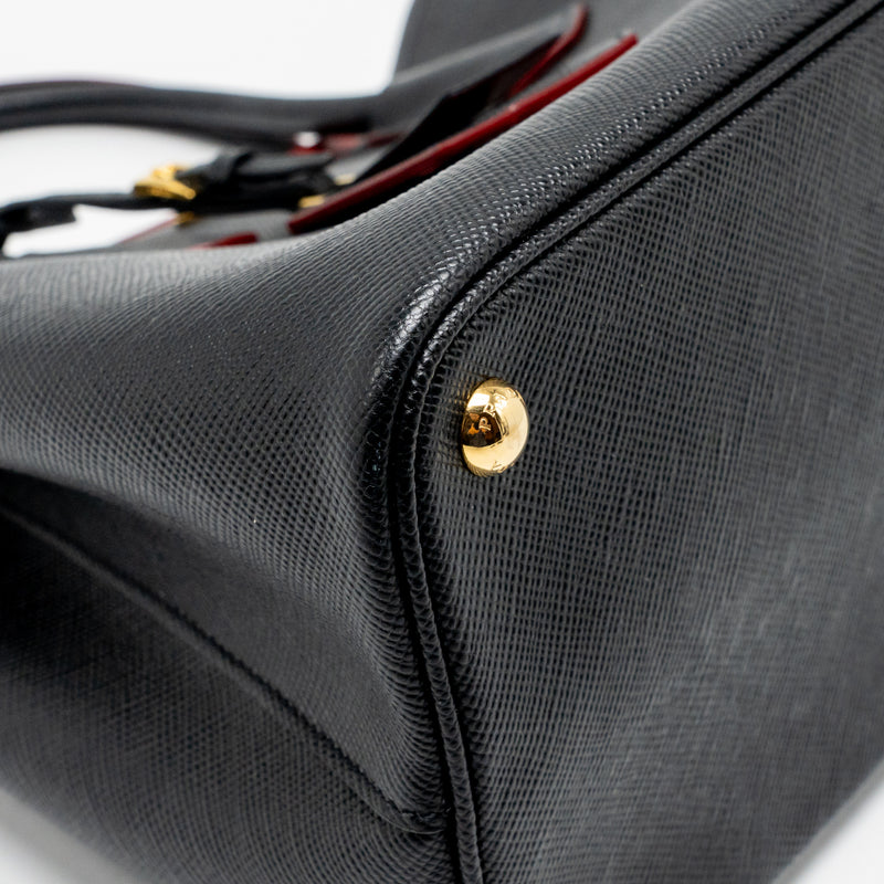 Prada double bag Saffiano calfskin black GHW
