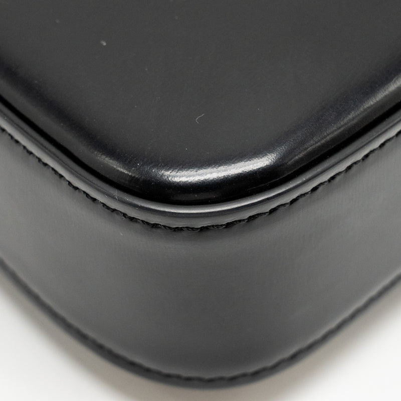 Celine Triomphe Chain Shoulder Bag Shiny Calfskin Black GHW