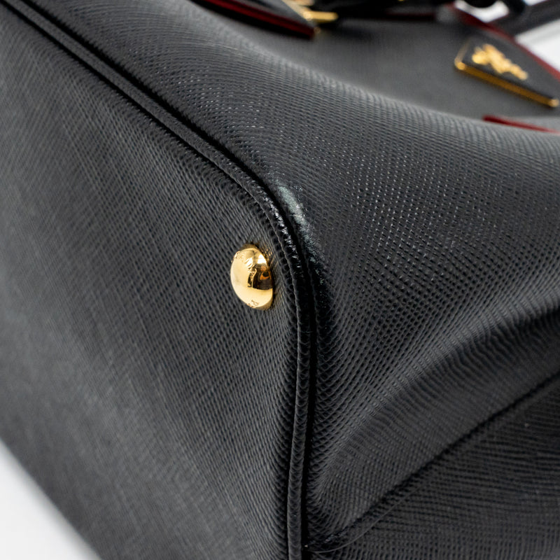 Prada double bag Saffiano calfskin black GHW
