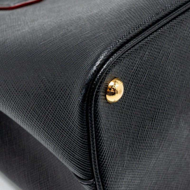 Prada double bag Saffiano calfskin black GHW