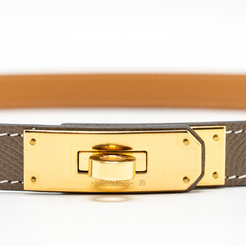 Hermes Kelly 18 Belt Epsom Etoupe GHW STAMP W