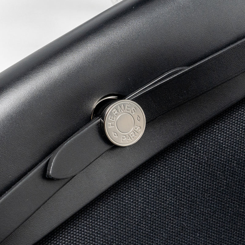 Hermes Herbag 31 Zip Bag Canvas/Hunter Black SHW Stamp B