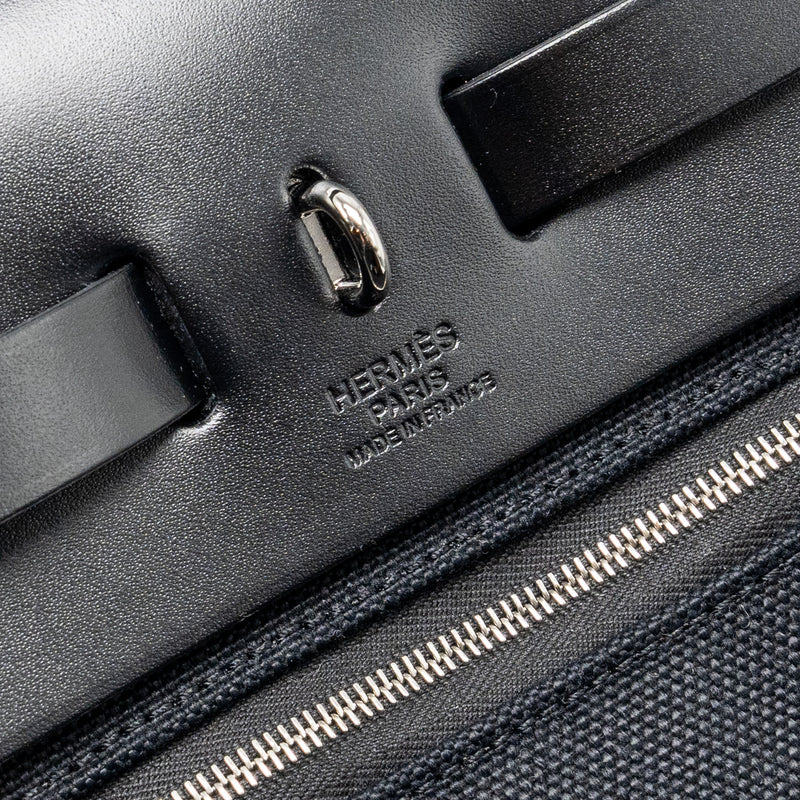 Hermes Herbag 31 Zip Bag Canvas/Hunter Black SHW Stamp B